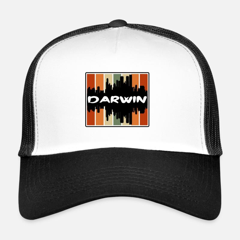 Darwin Australien Skyline Silhouette Reise Souveni - Trucker Cap - Weiß/Schwarz