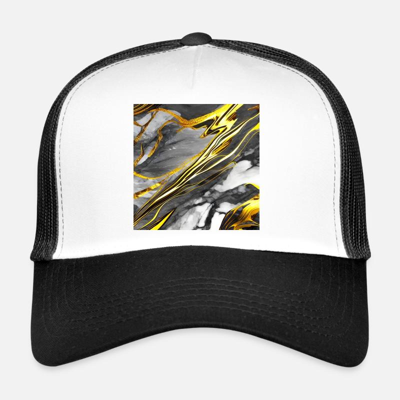 Marble Black Gold Texture Trucker Cap