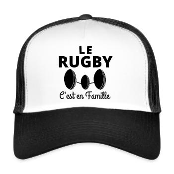 rugby, rugby sport, rugby humour - Casquette trucker  - blanc/noir - Devant