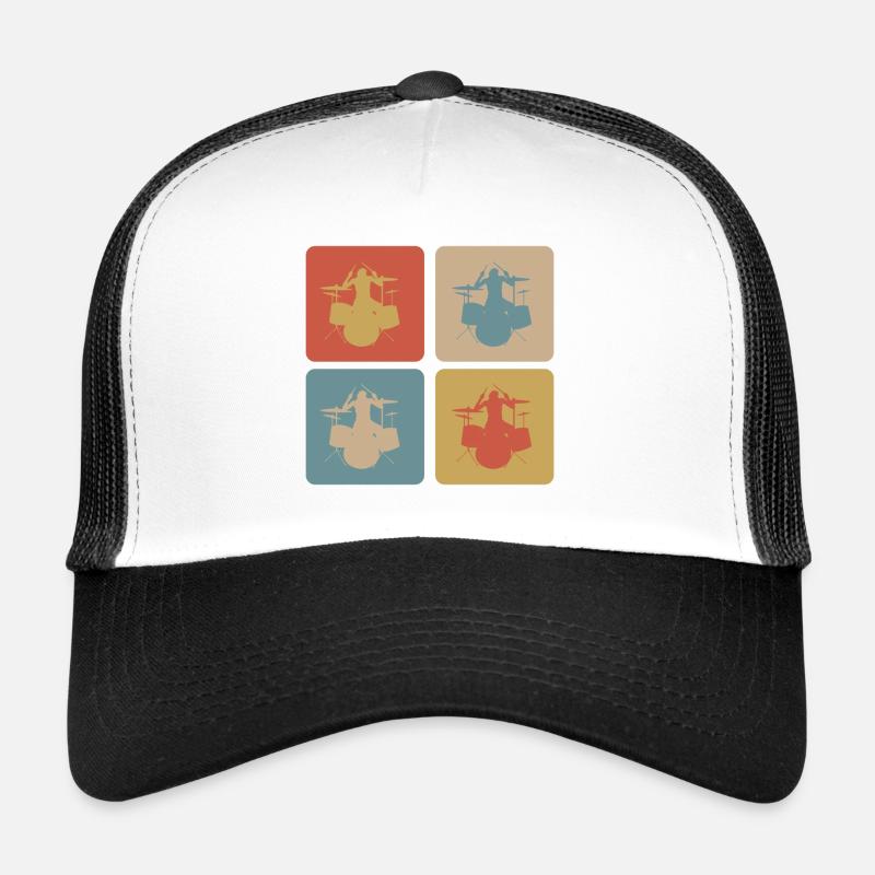 Schlagzeug Design - Trucker Cap - Weiß/Schwarz