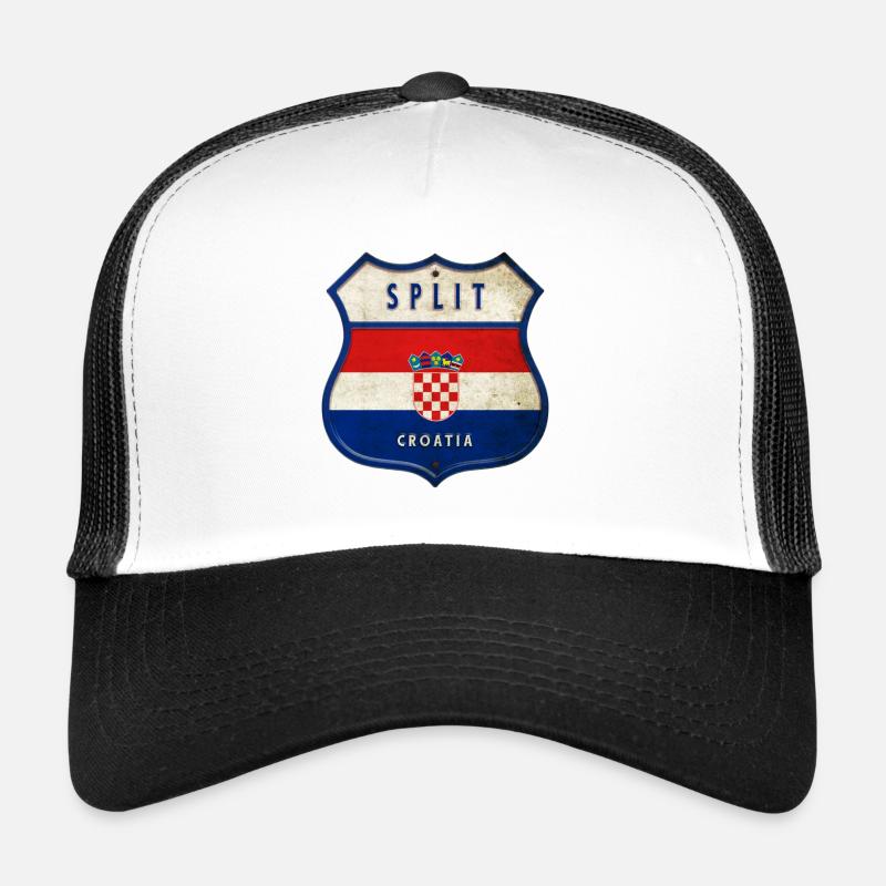 Split Kroatien Flaggen Wappen Design Trucker Cap