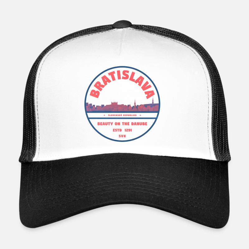 Bratislava Skyline Danube - Trucker Cap - Weiß/Schwarz