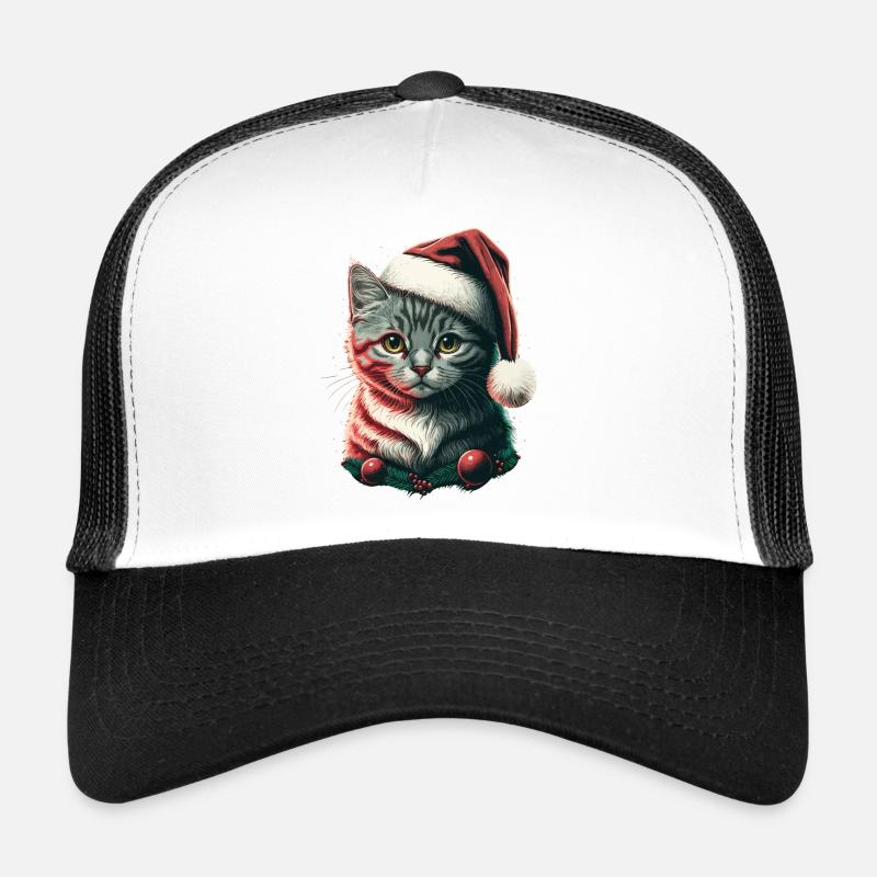 Atemberaubendes Kätzchen mit Weihnachtsmannmütze Trucker Cap