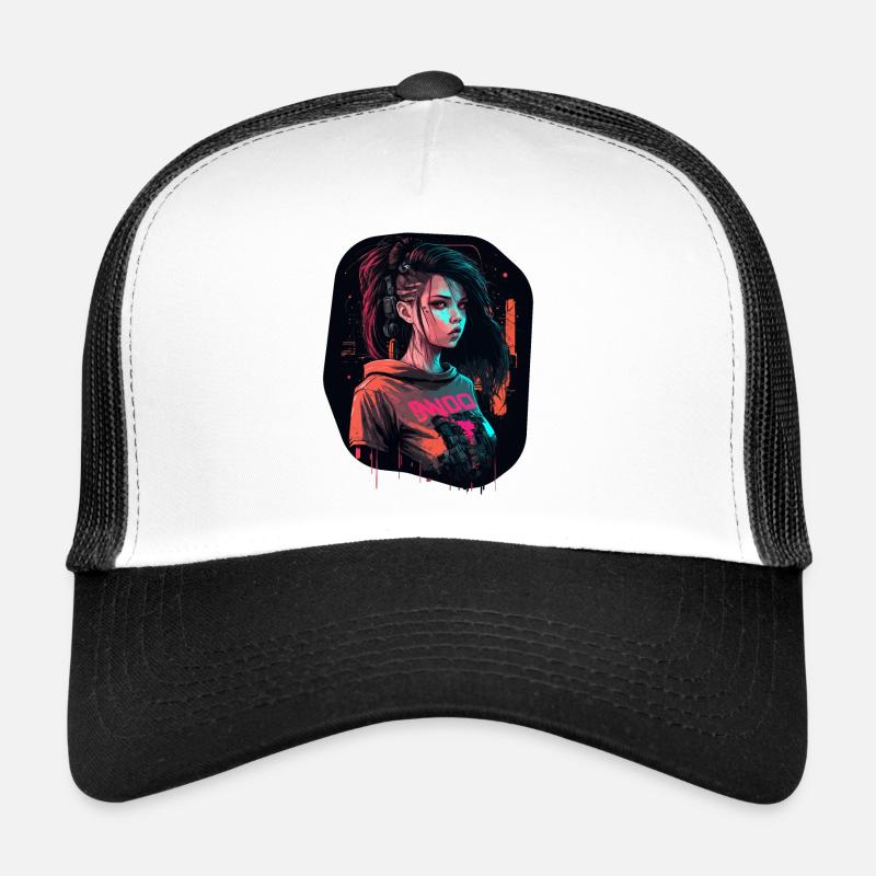 Design cool d’une belle cyber fille Casquette trucker 