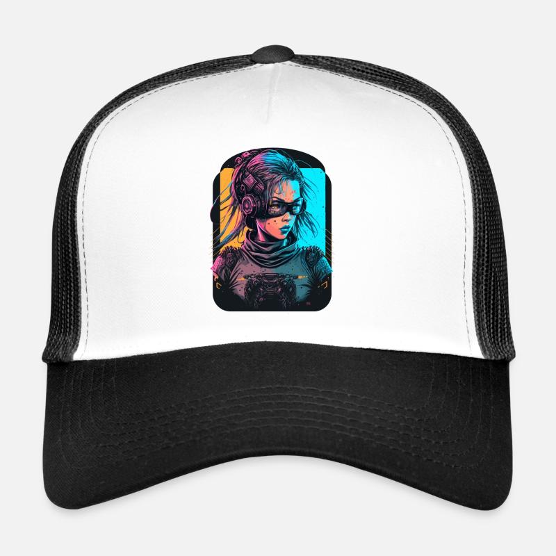 Atemberaubendes Design eines Cyber-Girls Trucker Cap