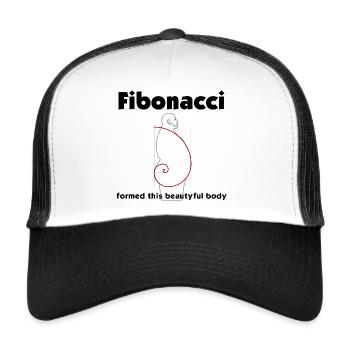 Fibonacci formed this body - Trucker Cap - white/black - Front