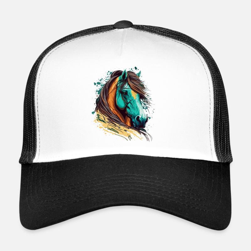 Illustration du visage du cheval Casquette trucker 