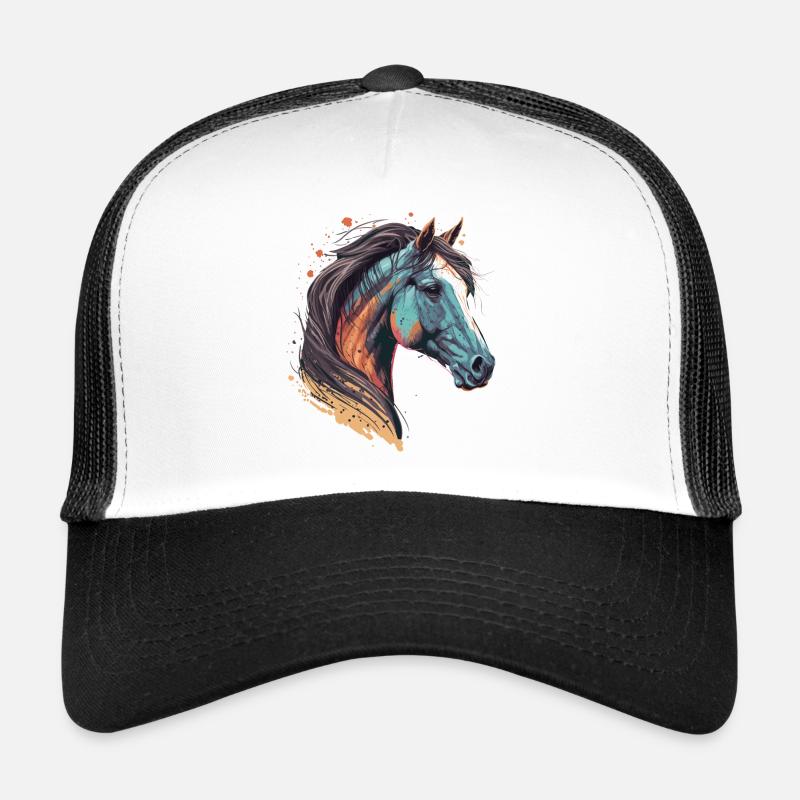 Hengstkopf - Trucker Cap - Weiß/Schwarz