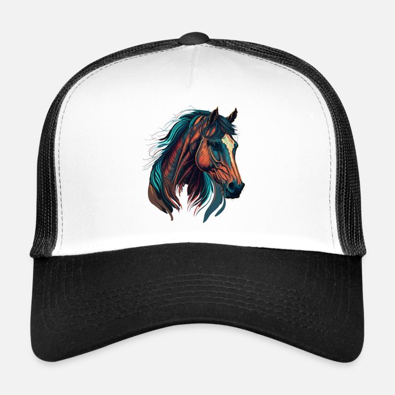 Rennpferd - Trucker Cap - Weiß/Schwarz