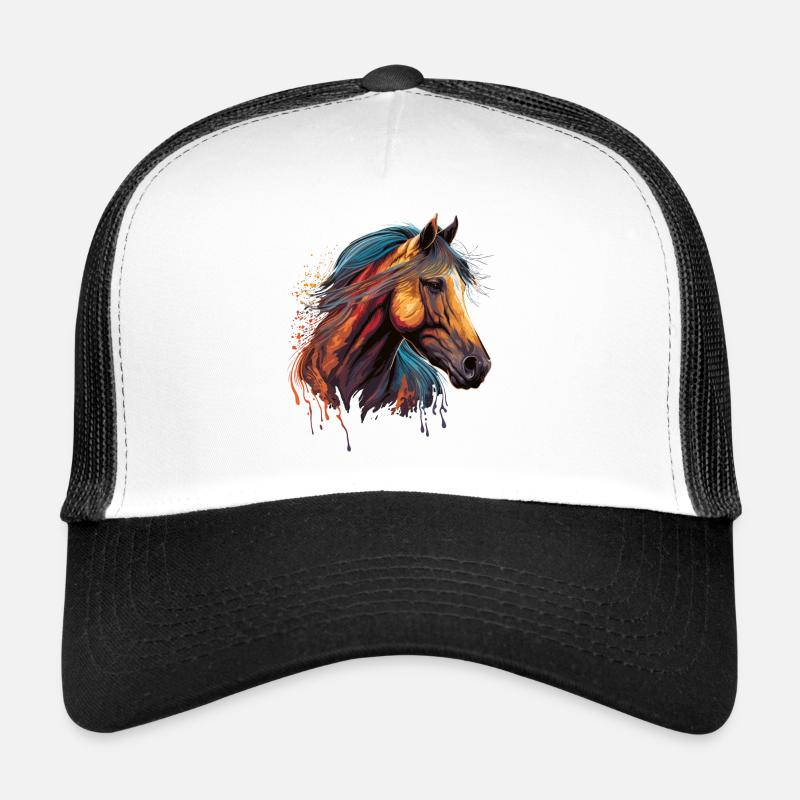 Chevaux - Casquette trucker  - blanc/noir