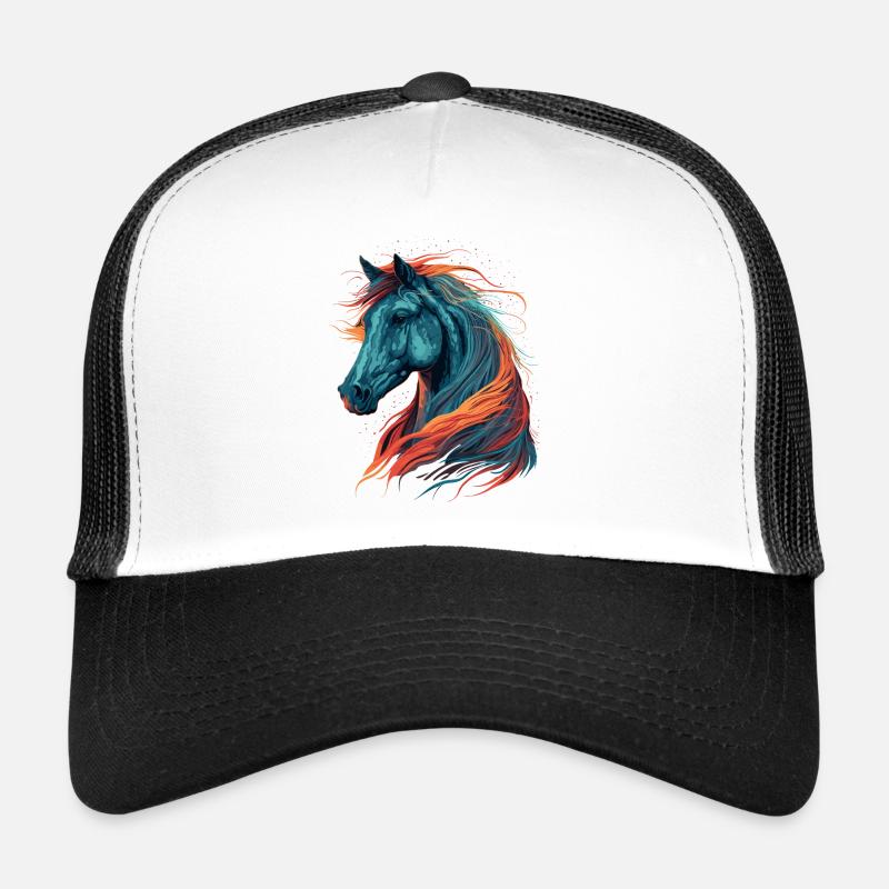 Wonderful Horse Head Artwork Trucker Cap