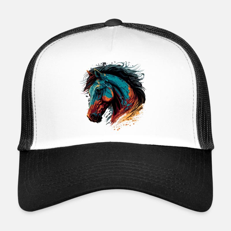 Design de tête de cheval à la mode Casquette trucker 