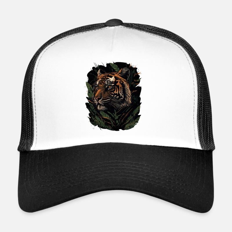 Tigre tapi dans la jungle Casquette trucker 