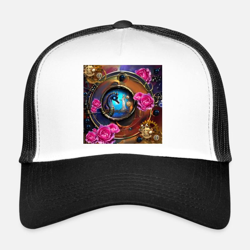 Beau design steampunk avec hippocampes Casquette trucker 