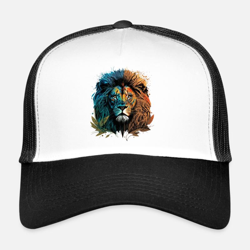 Deux visages de Lion Casquette trucker 