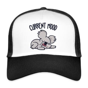 Koala Faulpelz Morgenmuffel Koalabär Langschläfer - Trucker Cap - Weiß/Schwarz - Vorne