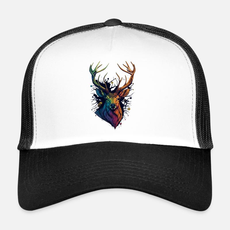 Hirsch - Trucker Cap - Weiß/Schwarz