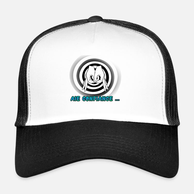 Piège hypnose confiance - Casquette trucker  - blanc/noir