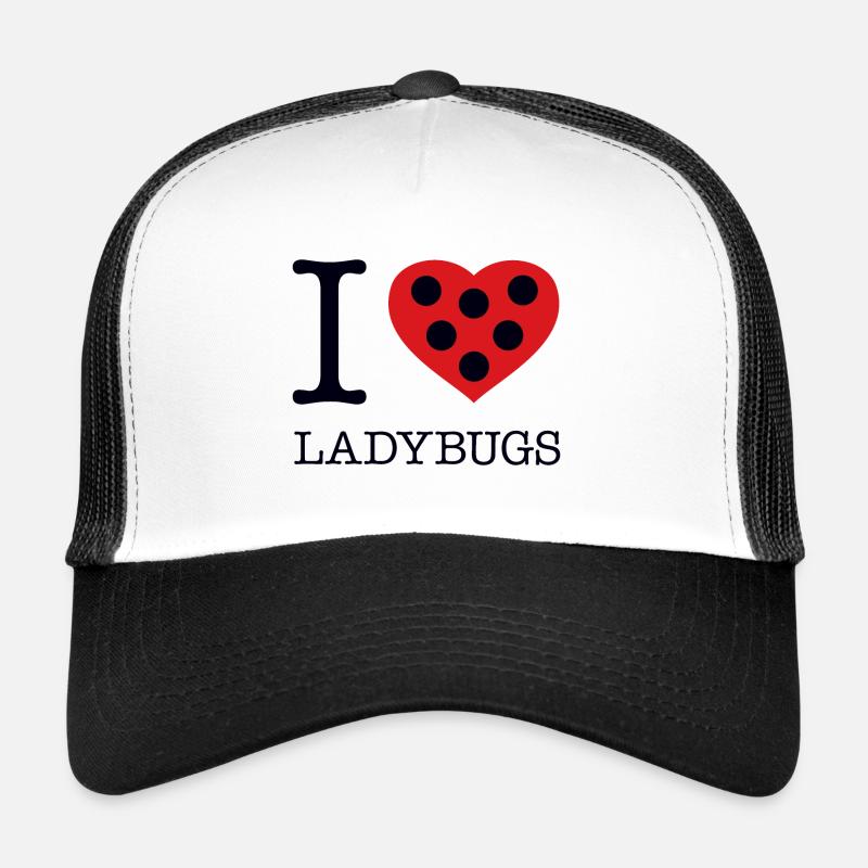 J’ADORE LES COCCINELLES - Casquette trucker  - blanc/noir