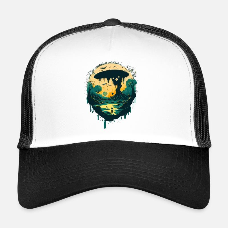 Monde extraterrestre effrayant Casquette trucker 