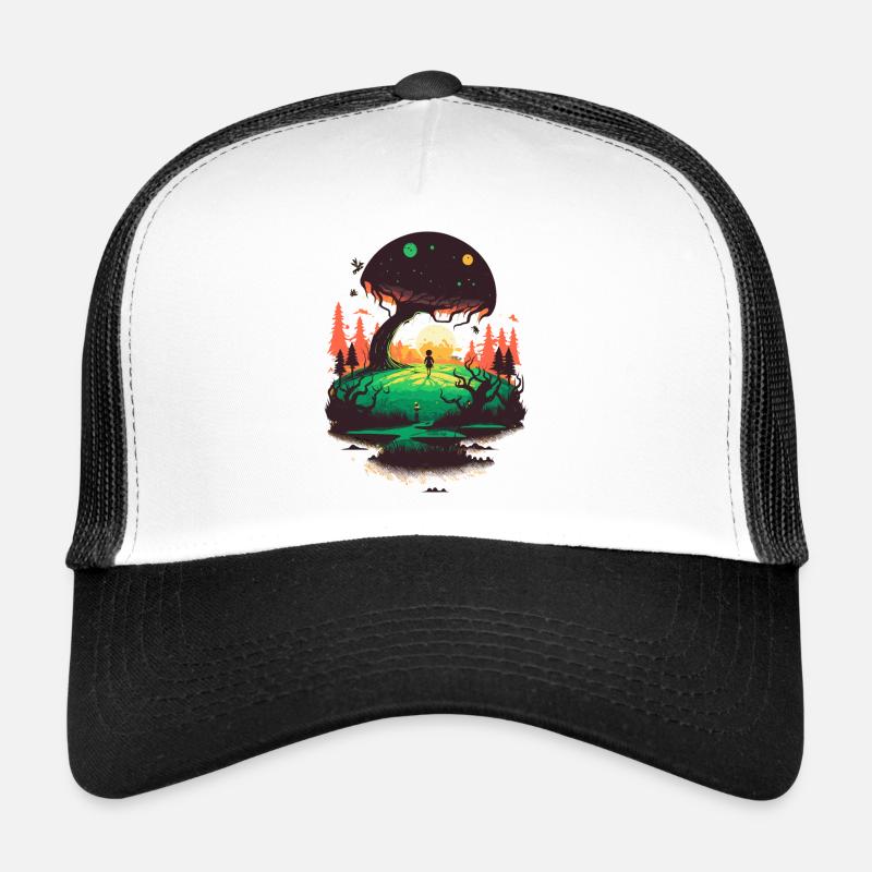 Explorateur extraterrestre - Casquette trucker  - blanc/noir