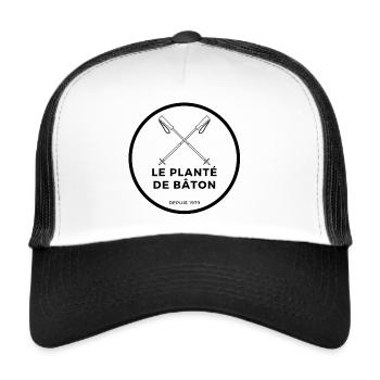 Le planté de bâton - citation film culte 🏂 - Casquette trucker  - blanc/noir - Devant