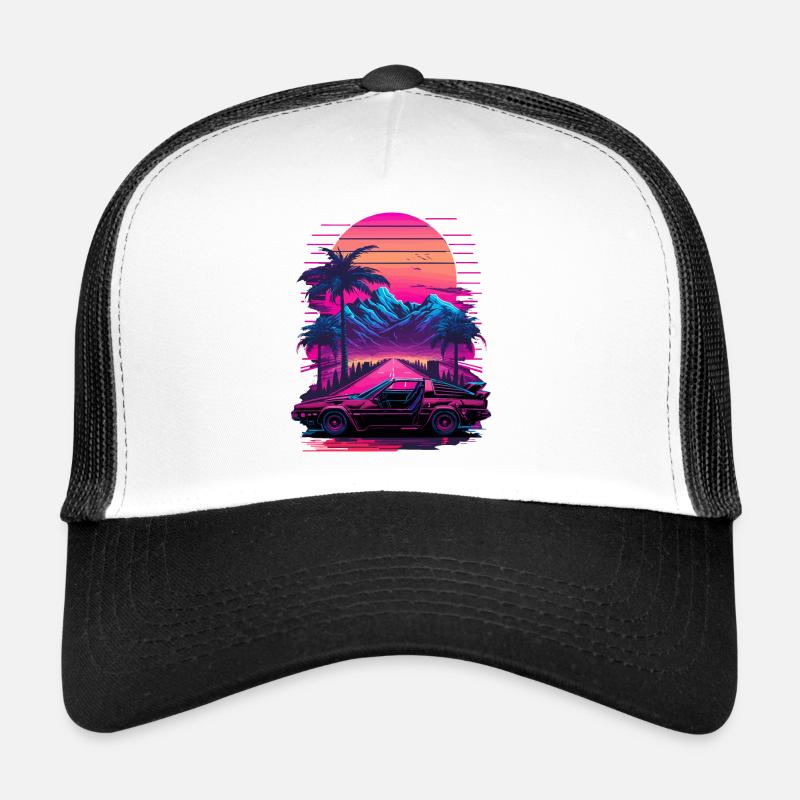 Vaperwave Mountain Trucker Cap