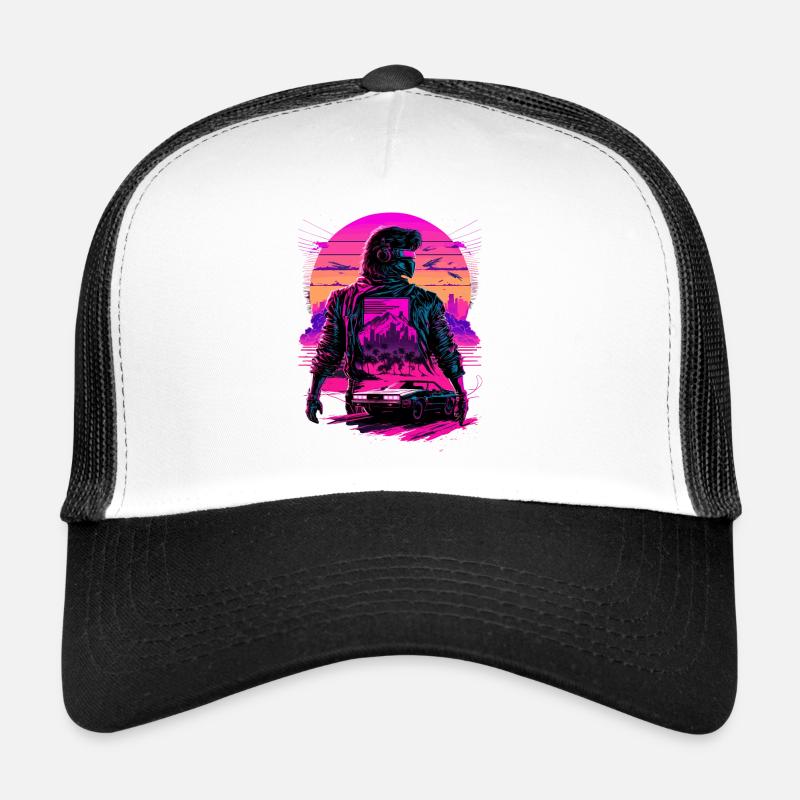 Futuristic Synthwave Trucker Cap