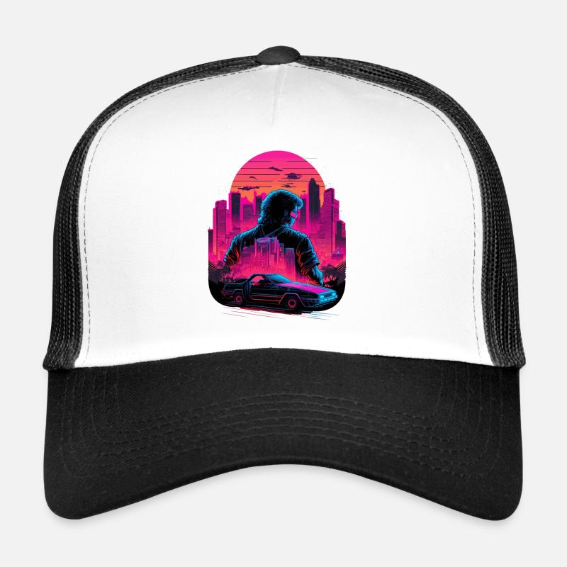 Vaperwave City Trucker Cap