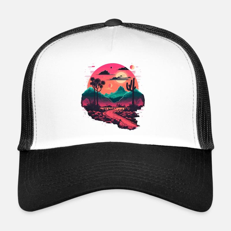 Montagnes Synthwave Casquette trucker 