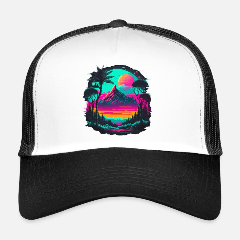 Vaporwave bleue Casquette trucker 