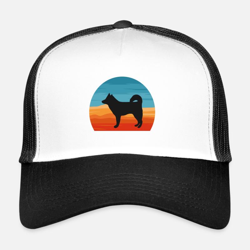 Alaskan Klee Kai Dog Lover Silhouette Retro Sunset Trucker Cap
