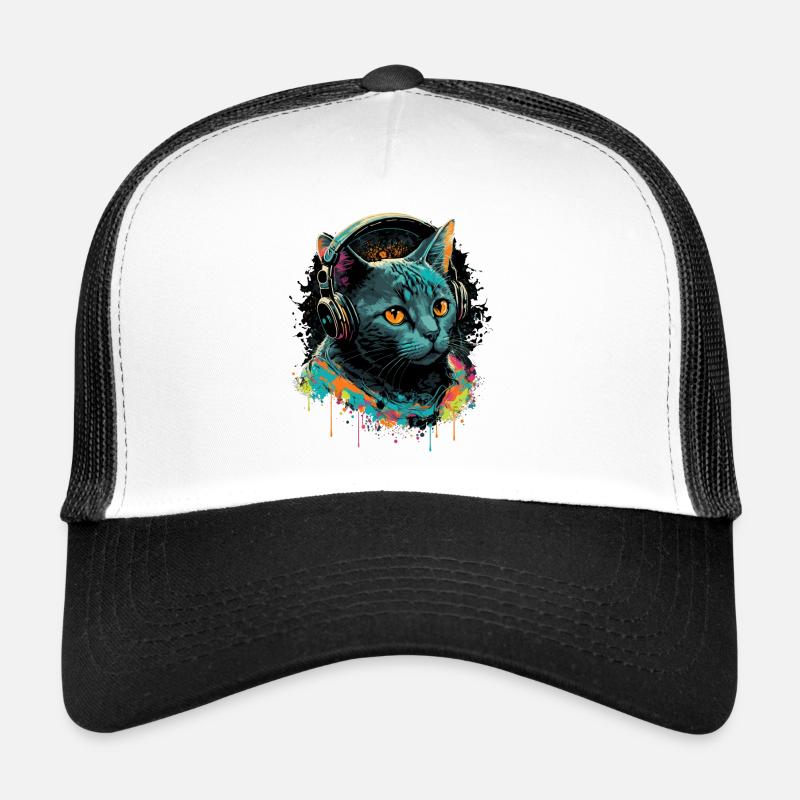 Cat Likes Music Trucker Cap