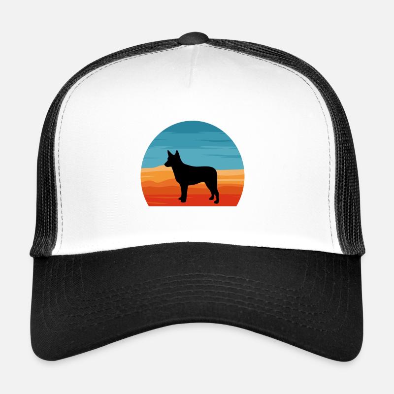 Australian Stumpy Tail Cattle Dog Silhouette - Trucker Cap - white/black