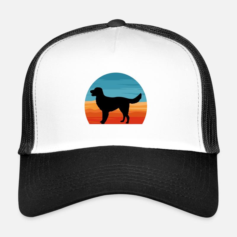 German Longhaired Pointer Dog Silhouette Retro Trucker Cap