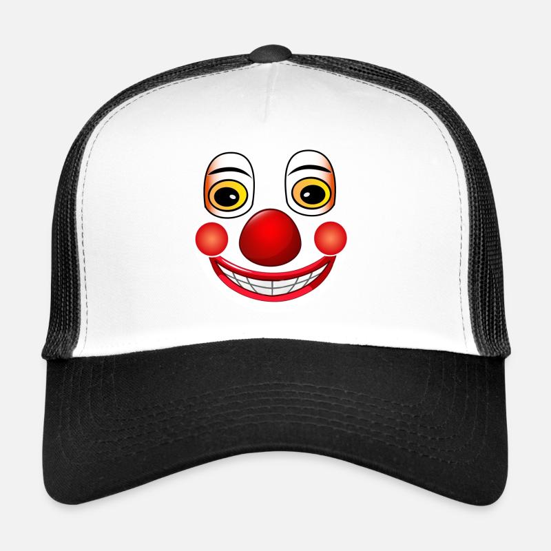 Fasching Kostüm Clown Gesicht Karneval - Trucker Cap - Weiß/Schwarz