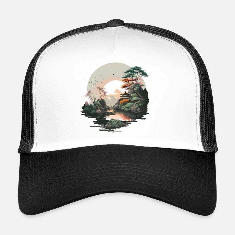 Sunrise Artwork - Trucker Cap - white/black