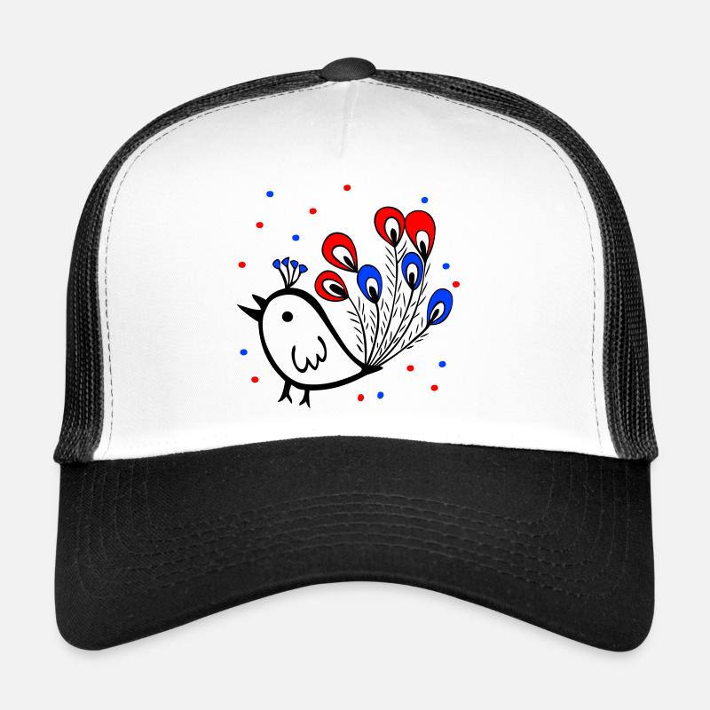 Karneval, Fasching, Spatz - Trucker Cap - Weiß/Schwarz