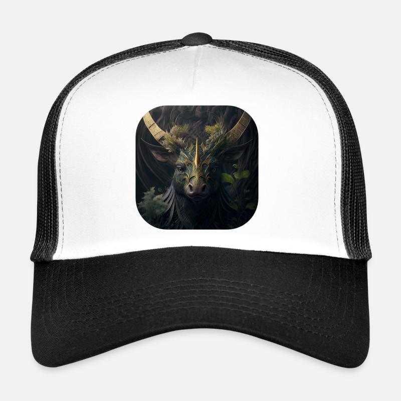 Minotaure noir à décor doré Casquette trucker 