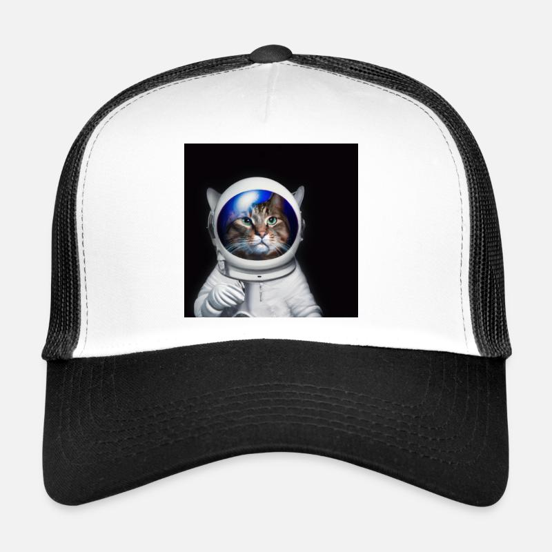 Astro-Katze - Trucker Cap - Weiß/Schwarz