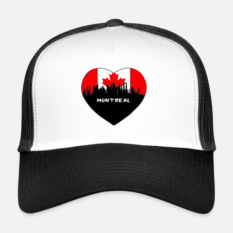 Souvenir de voyage Skyline du drapeau du Canada Montréal Casquette trucker 
