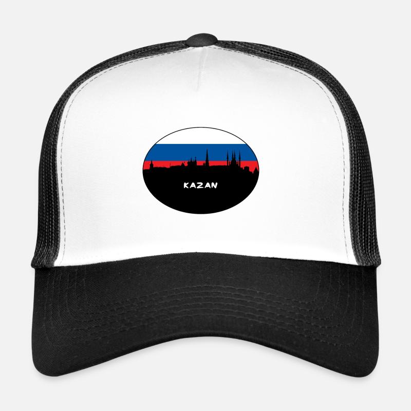 Kazan Russie Drapeau Skyline Silhouette Travel Casquette trucker 