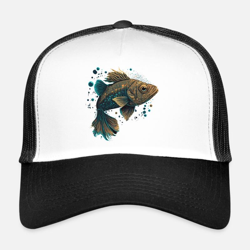 Illustration de truite Casquette trucker 