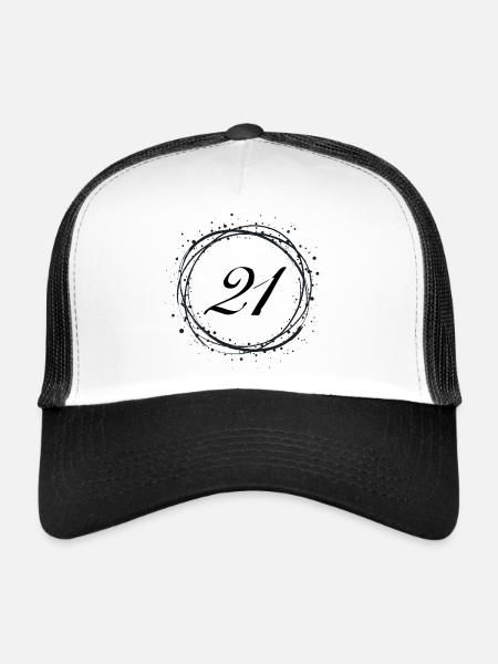 21 - Trucker Cap - white/black - Front