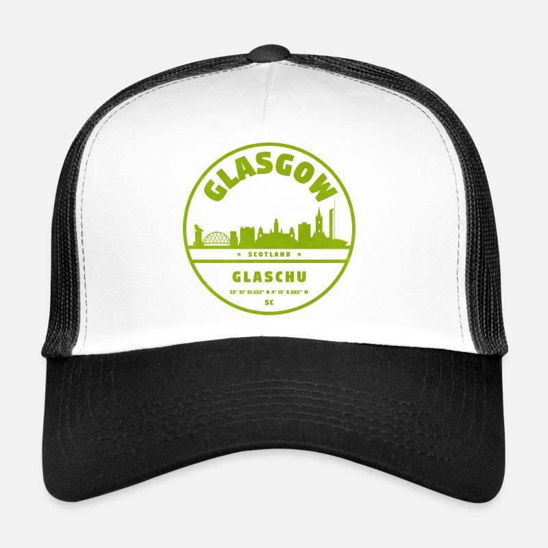Glasgow Skyline Green Round Logo Trucker Cap