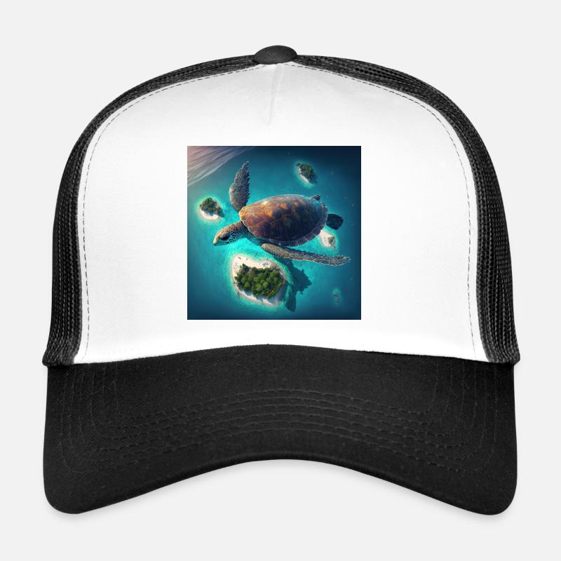 Die fliegende Schildkröte - Trucker Cap - Weiß/Schwarz