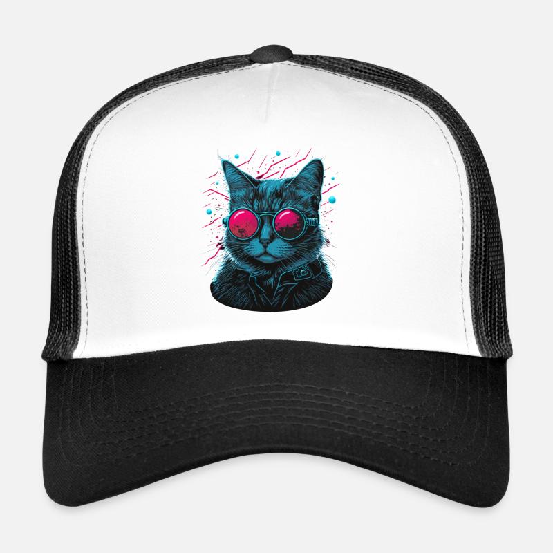 Dj Katze - Trucker Cap - Weiß/Schwarz