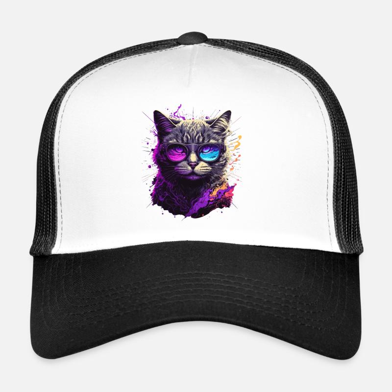 Lila Neonkatze Trucker Cap