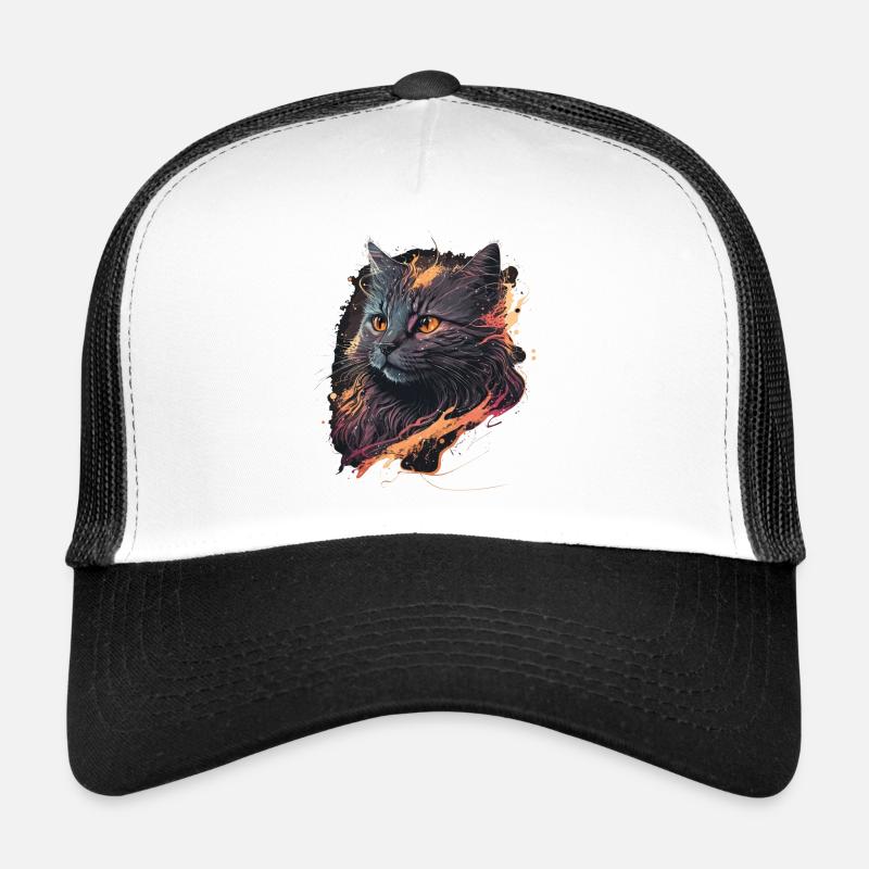 Illustration de chat vintage Casquette trucker 