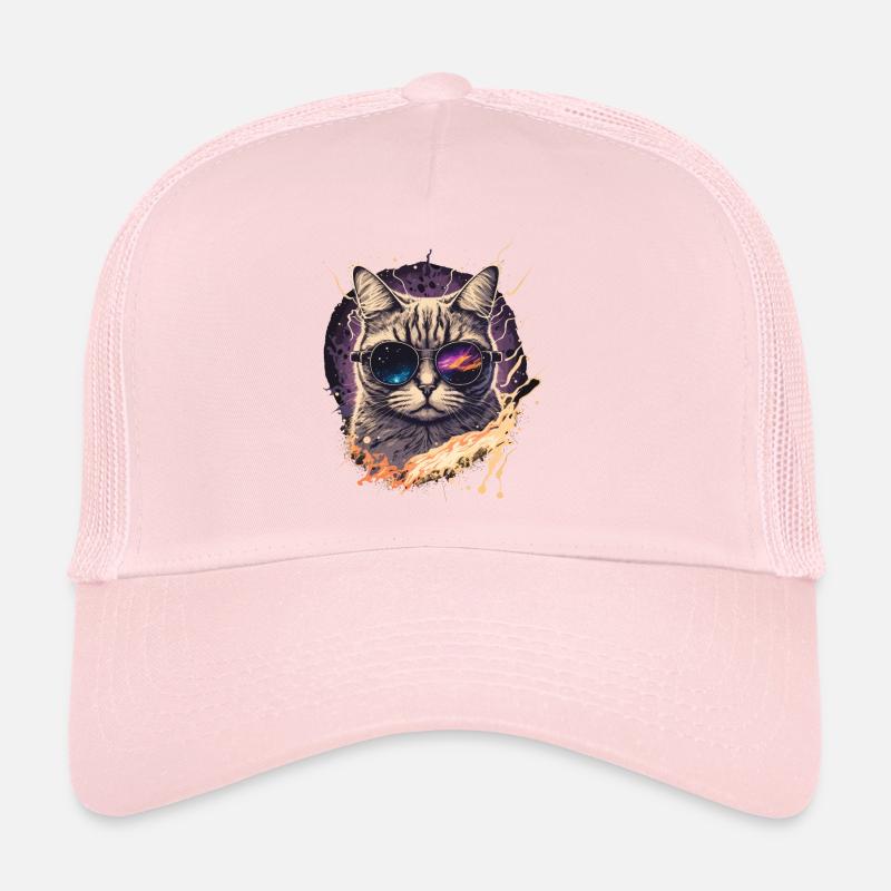 Vapowave Glitch Cat Trucker Cap